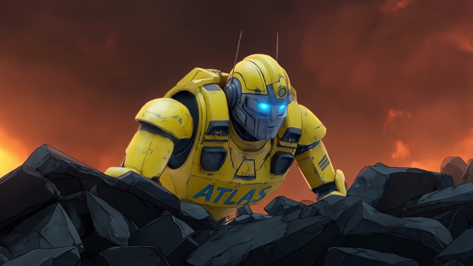 Atlas, the rescue robot cresting the rubble