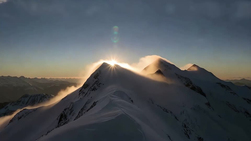 First Light, alpenglow on the summit